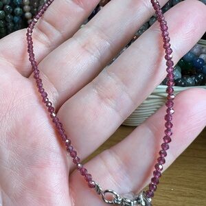 2.2MM Ankle Garnet Faceted Beaded Natural Color Quartz Copper Adjustable